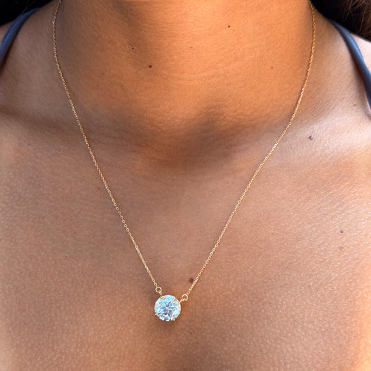 Moissanite Light Spot Necklace in Sterling Silver 925