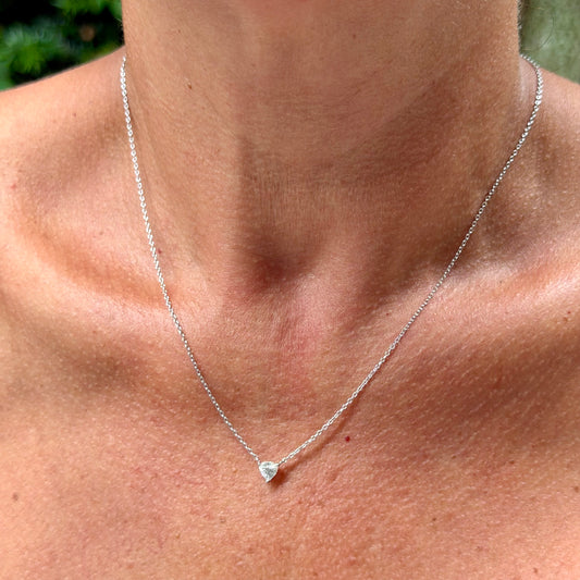 Triangle Moissanite Necklace in Sterling Silver 925