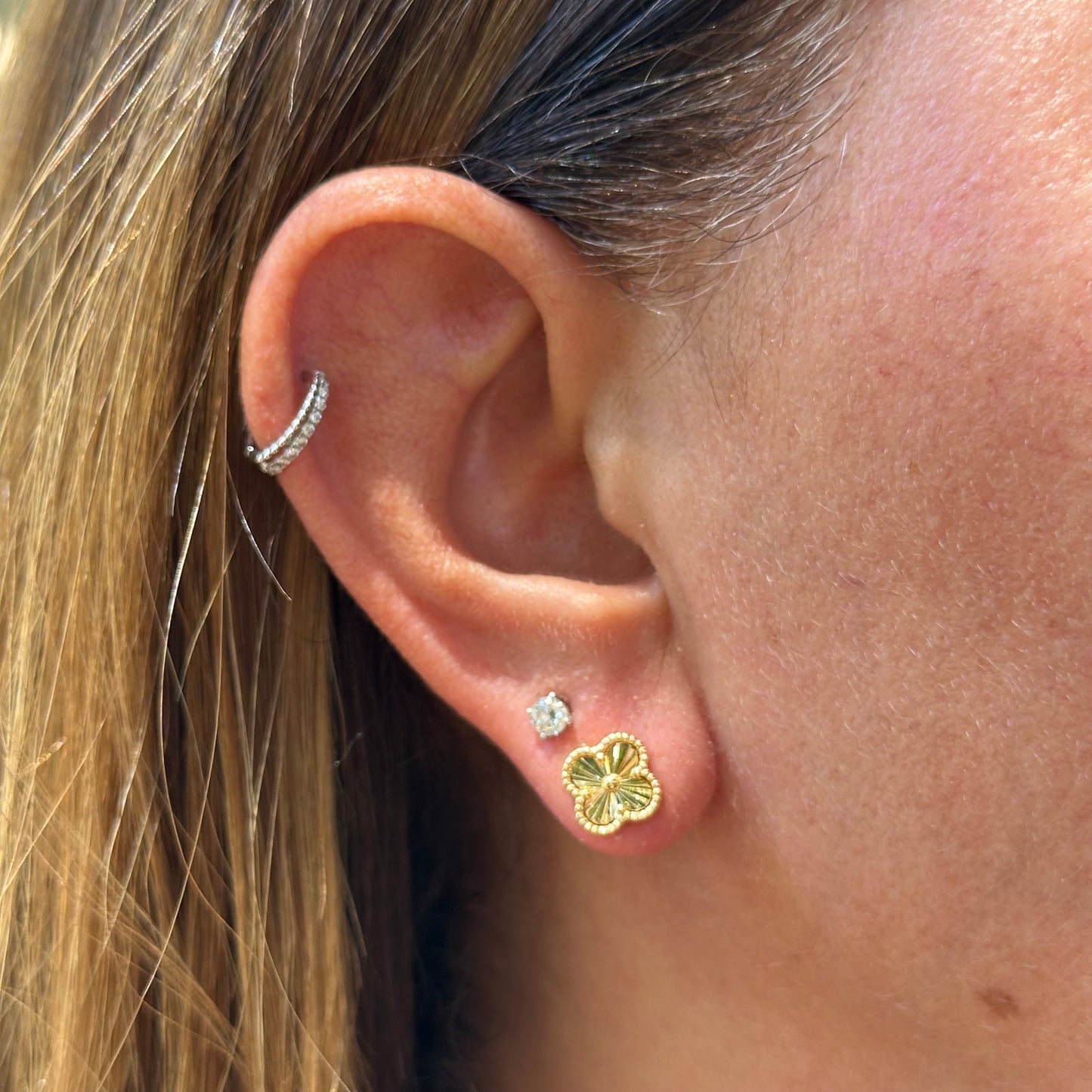 Flower Earrings in Sterling Silver 925