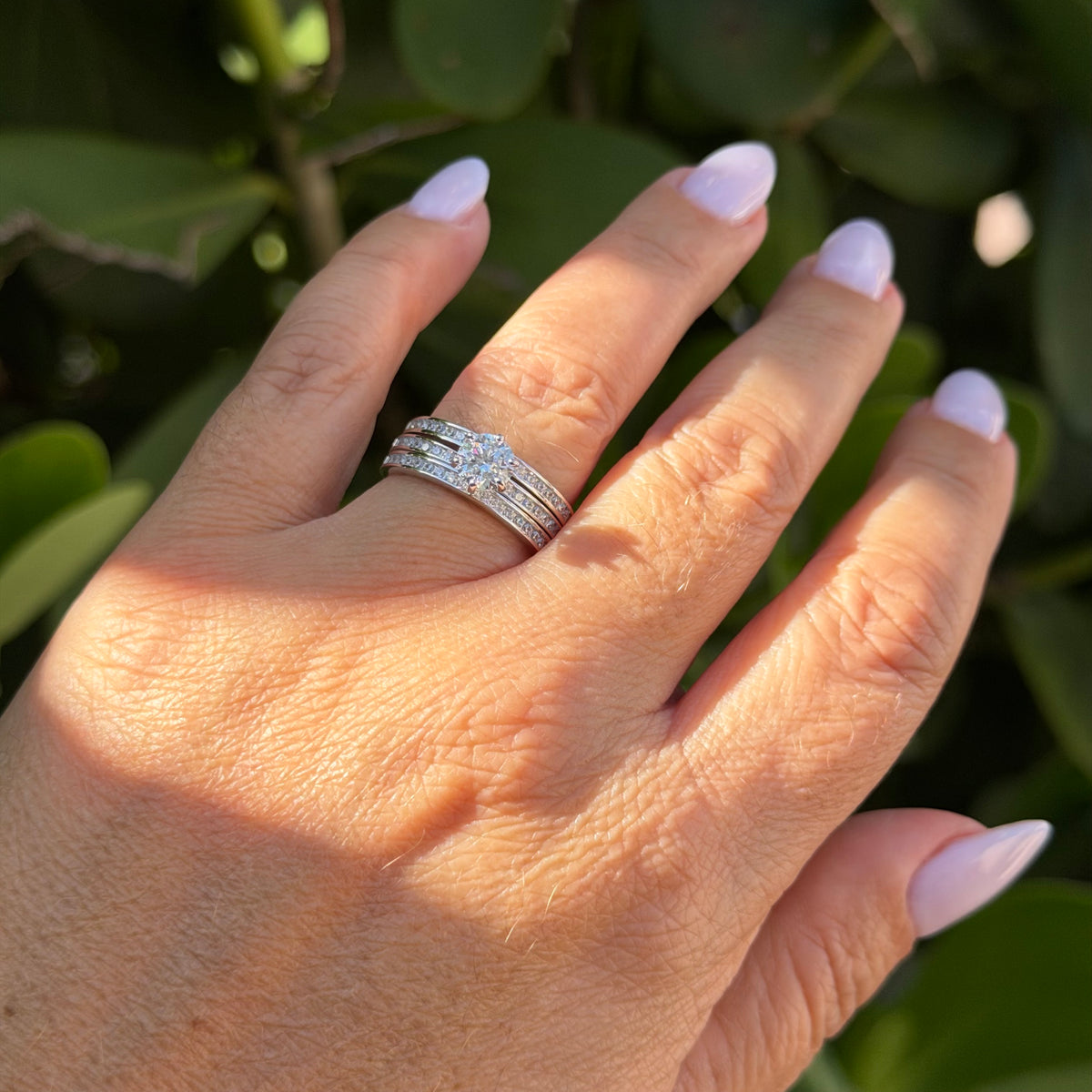 Triple Solitaire Ring in Sterling Silver 925