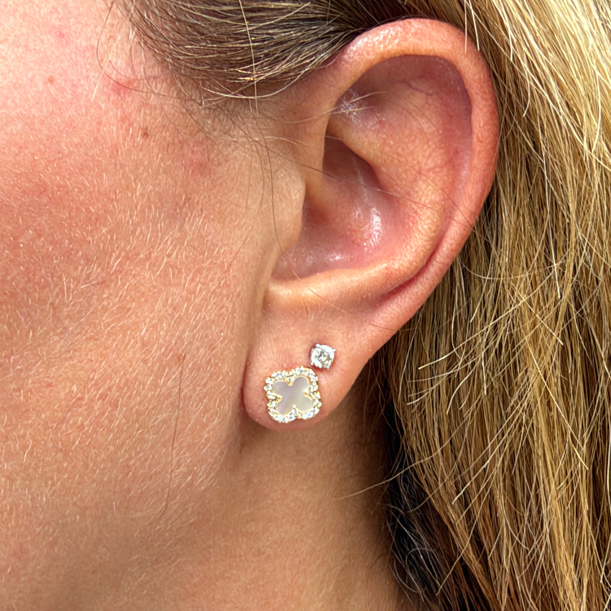 Flower Earrings in Sterling Silver 925