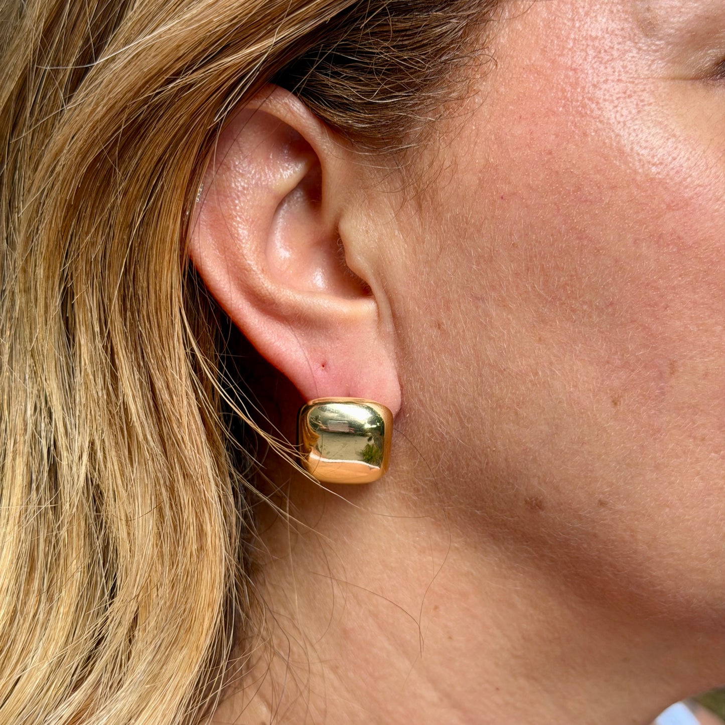 Flat Square Earrings in 18K Gold Plated