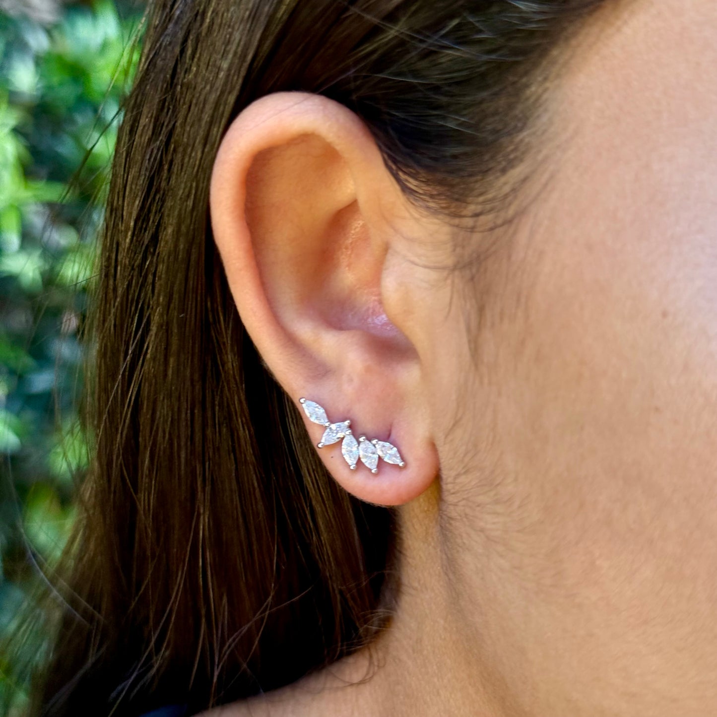 Zirconias Ear Cuff in Sterling Silver 925