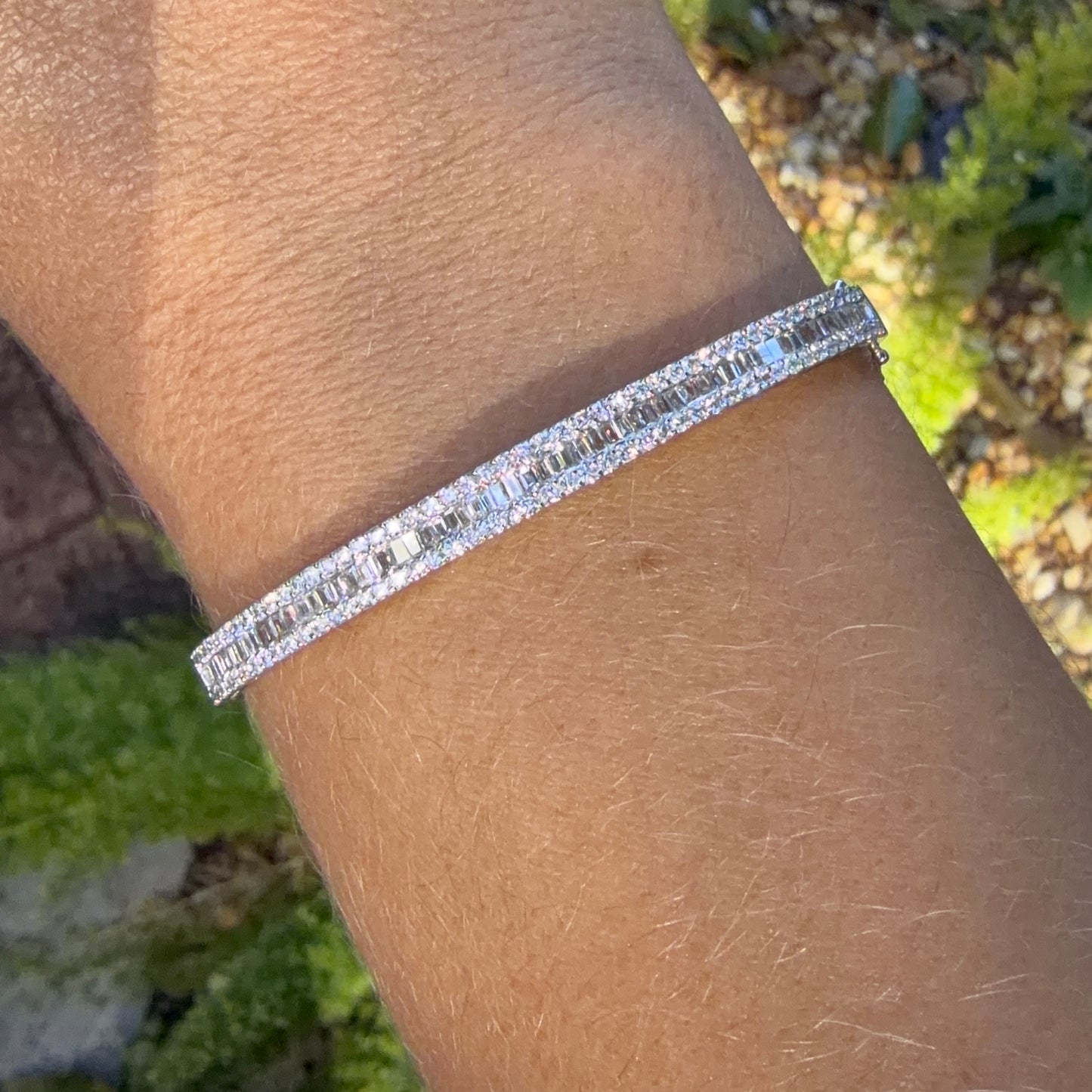 Baguette Bracelet in 18K White Gold