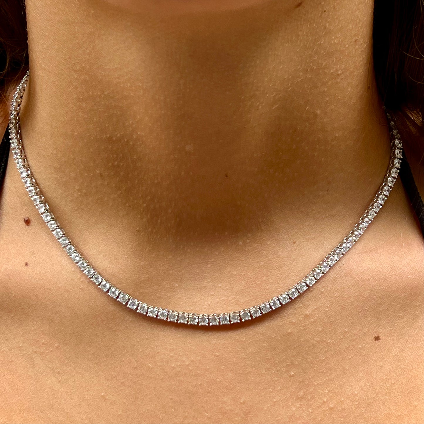 Tennis Necklace in Sterling Silver 925