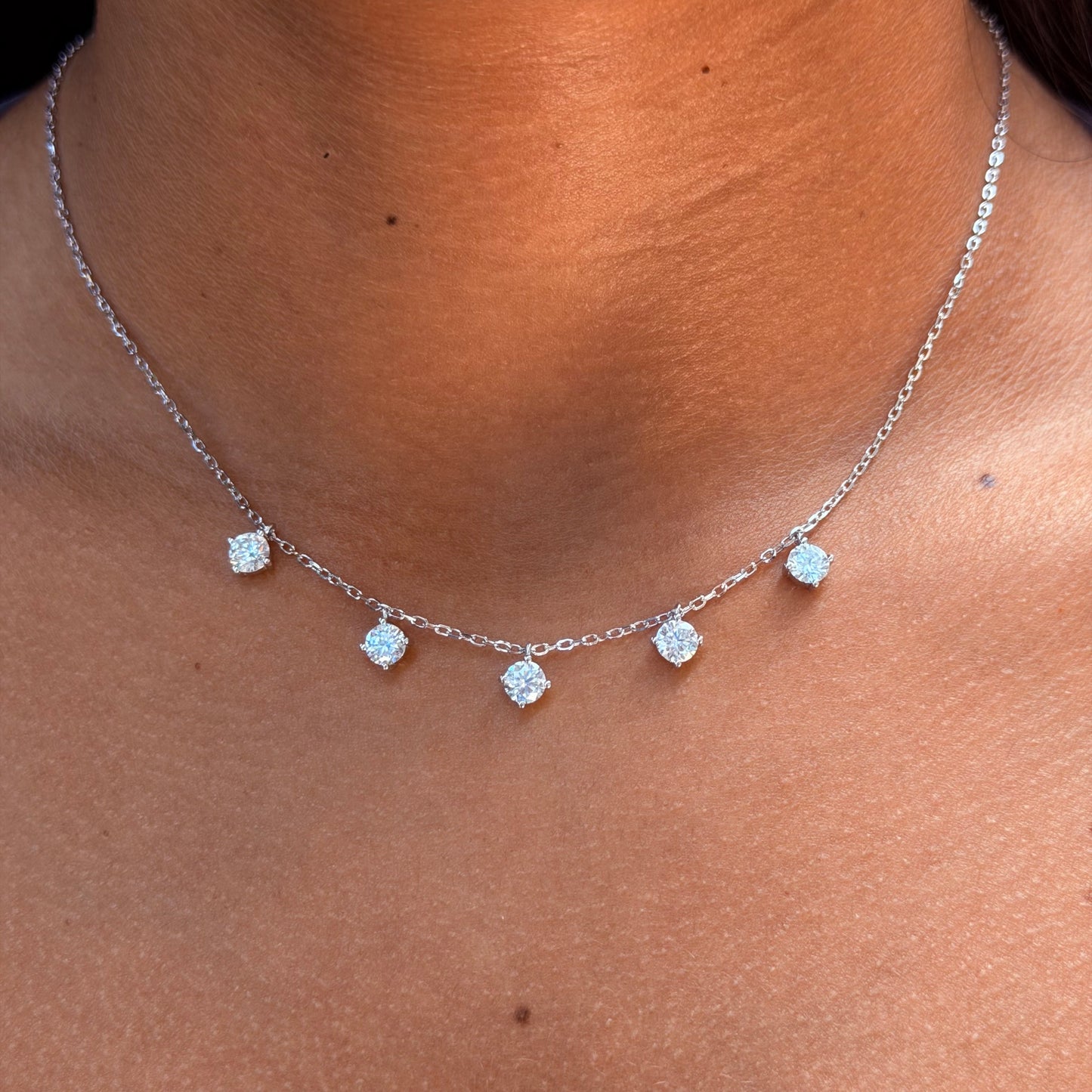 Moissanite Choker in Sterling Silver 925
