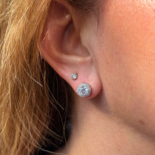 Cat Eye Earrings in Sterling Silver 925