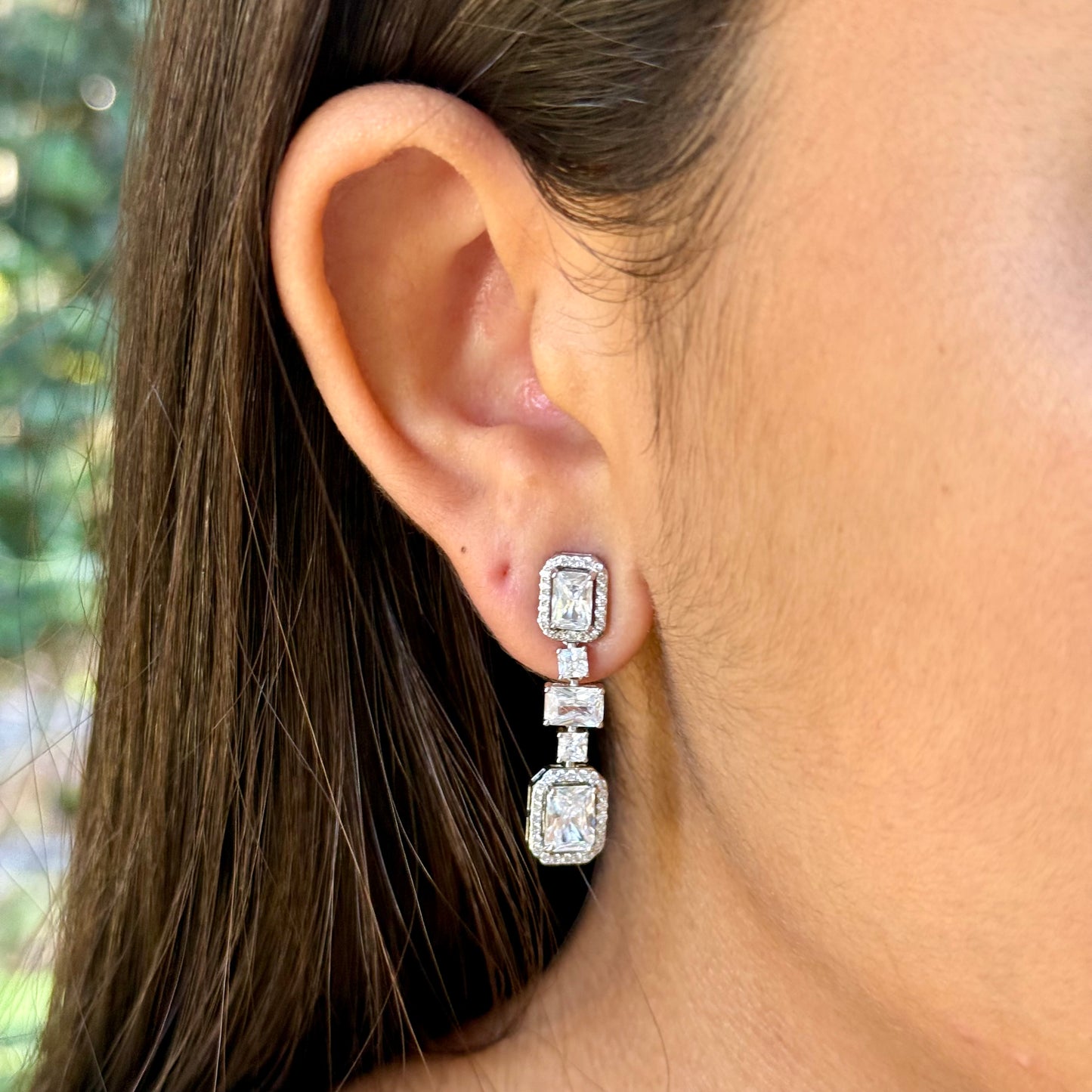 Square Earrings in Sterling Silver 925