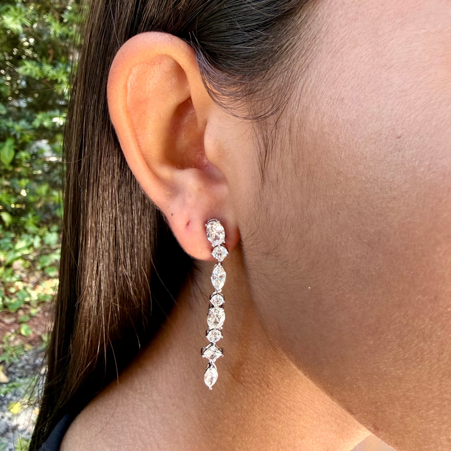 Stella Earrings in 18K White Gold Plated