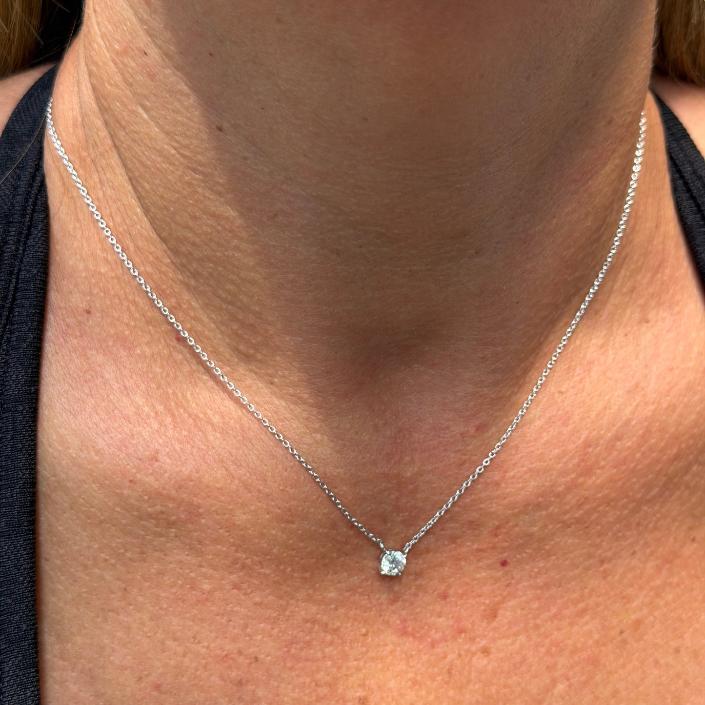 Moissanite Light Spot Necklace in Sterling Silver 925