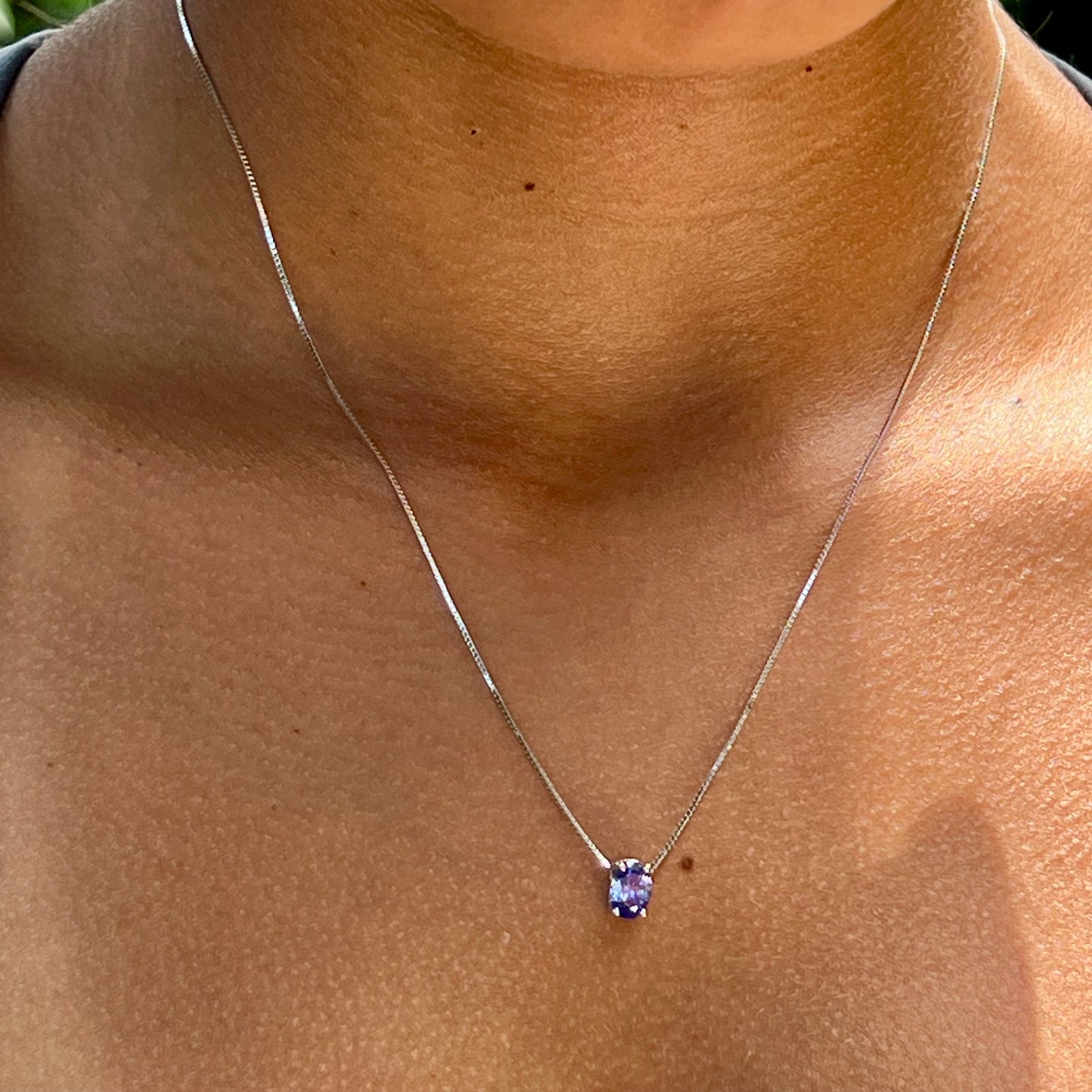 Tanzanite Oval Necklace in Sterling Silver 925