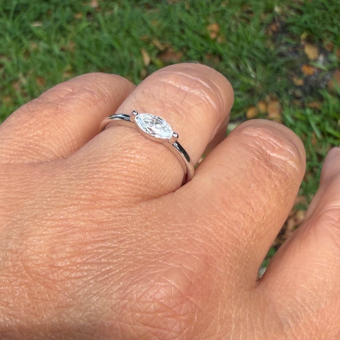Moissanite Ring in Sterling Silver 925