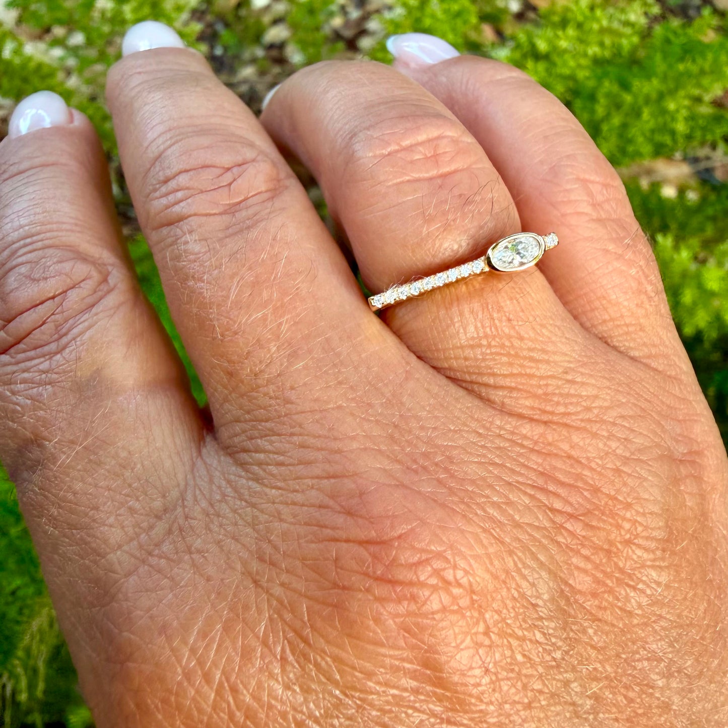 Moissanite Ring in Sterling Silver 925