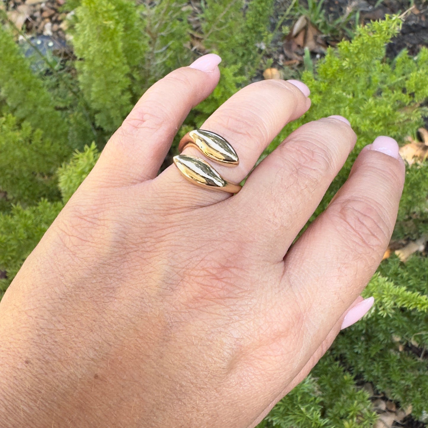 Adjustable Turin Ring in 18K Gold Plated