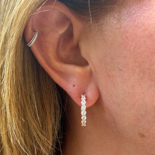 Hoop w/ Zirconias Earrings in 18K Gold Plated