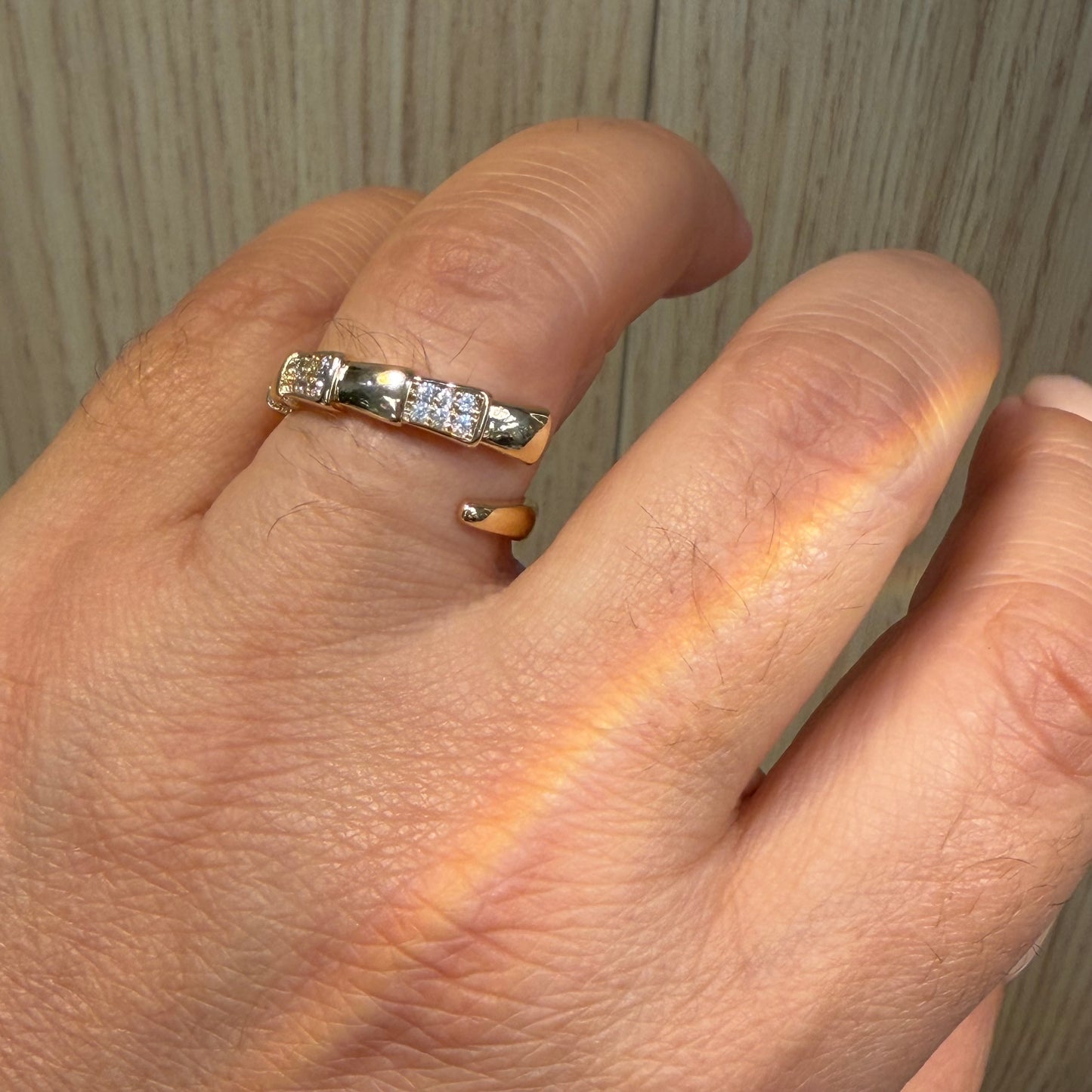 Adjustable Snake Ring in 18K Gold Plated
