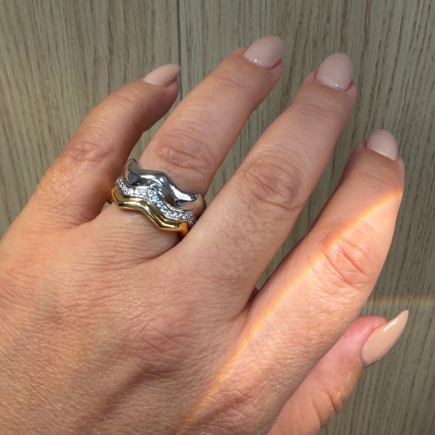 Triple Wave Ring in 18K Gold Plated