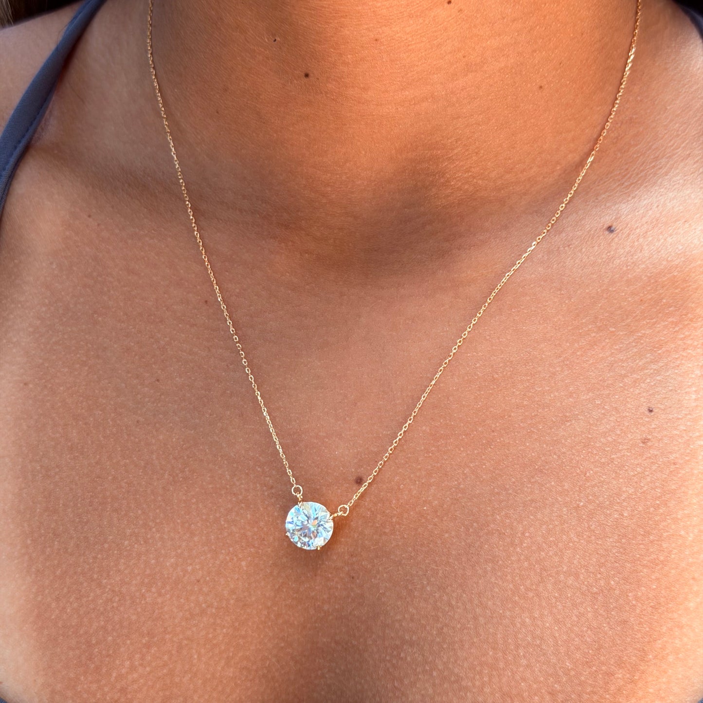 Moissanite Light Spot Necklace in Sterling Silver 925