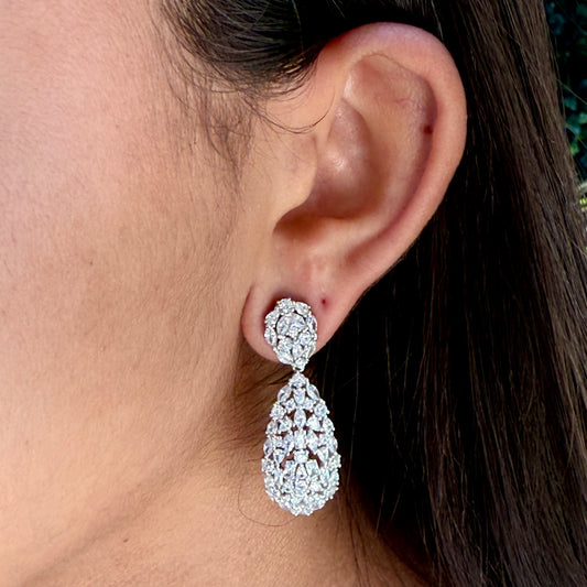 Big Drop Earrings in Sterling Silver 925