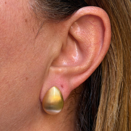 Matte Drop Earrings in 18K Gold Plated