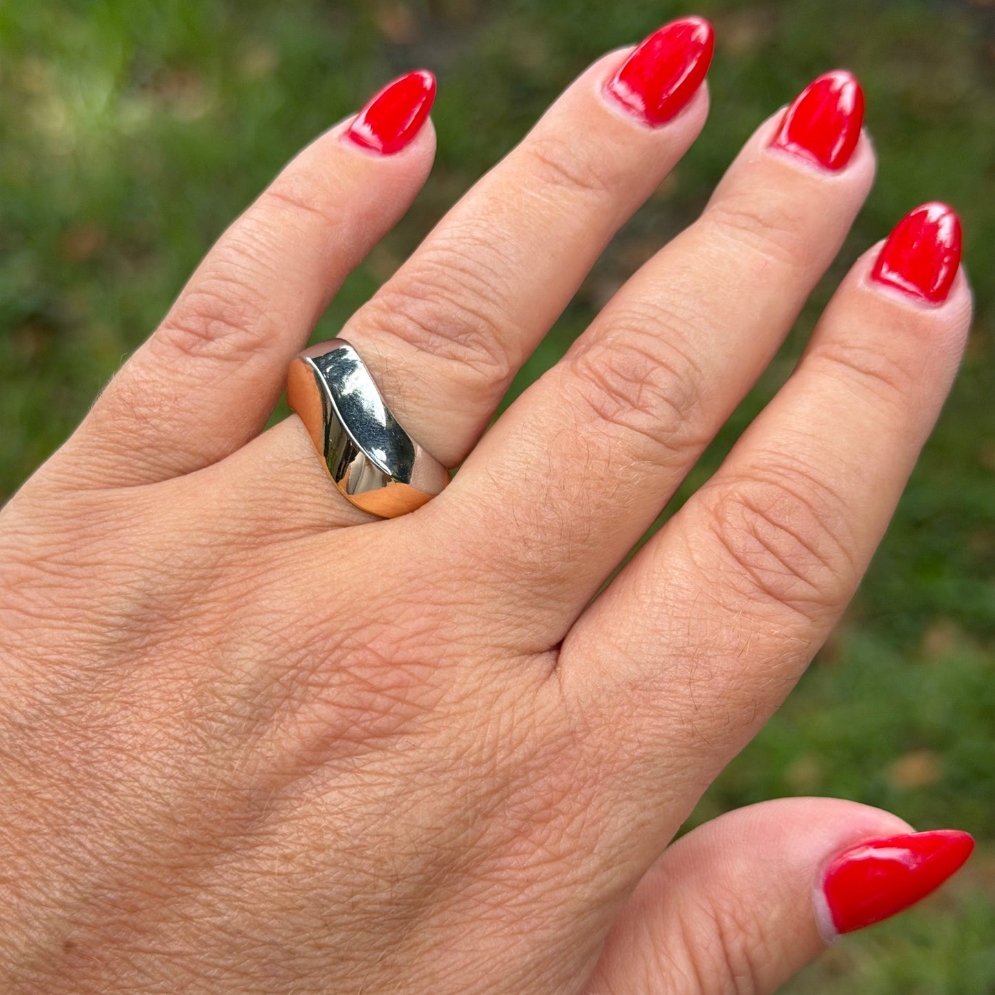 Bicolor Ring in 18K Gold Plated