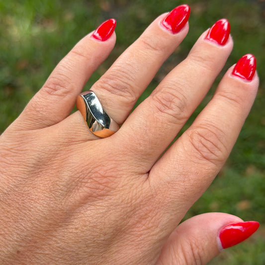 Bicolor Ring in 18K Gold Plated