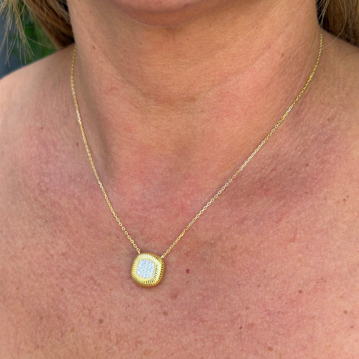Square Necklace in Sterling Silver 925