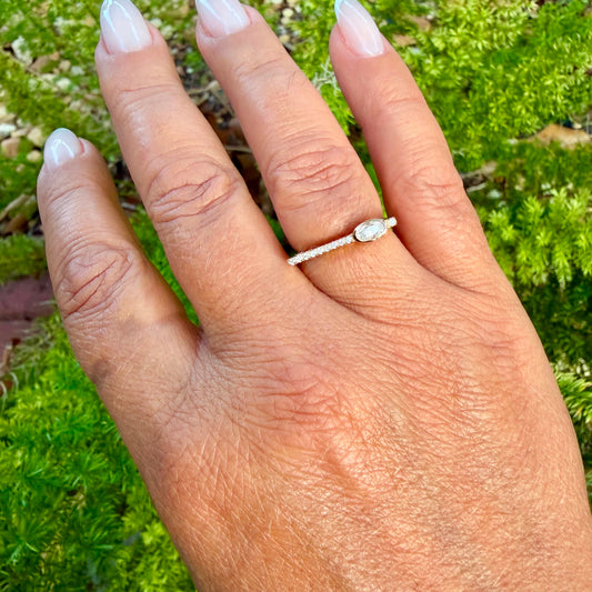 Moissanite Ring in Sterling Silver 925