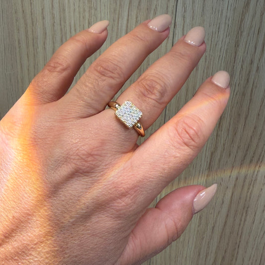 Table Ring in 18K Gold Plated