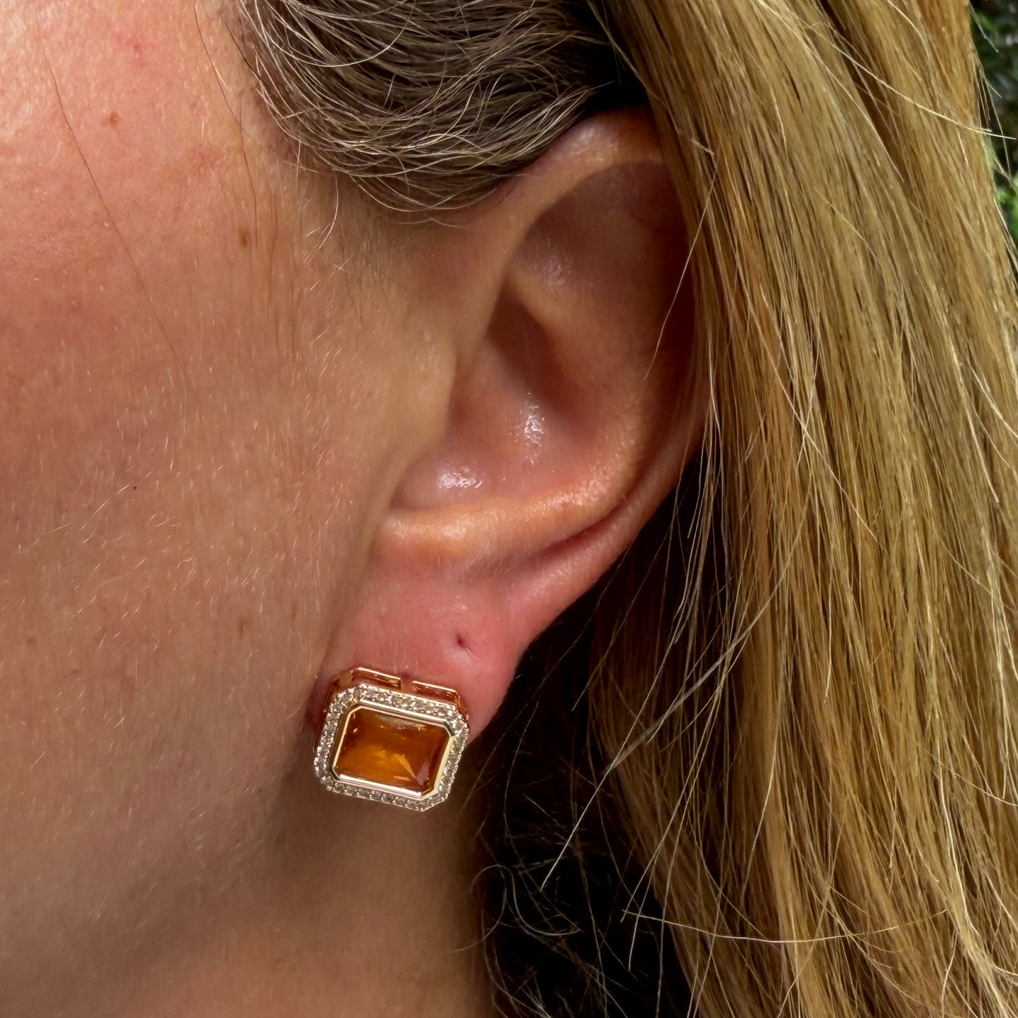 Square Earrings in 18K Gold Plated