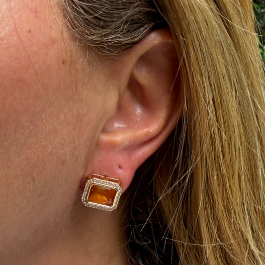 Square Earrings in 18K Gold Plated