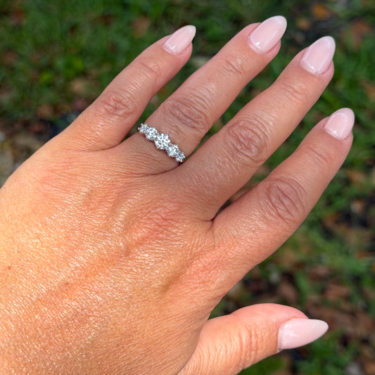 Moissanite Queen Ring in Sterling Silver 925