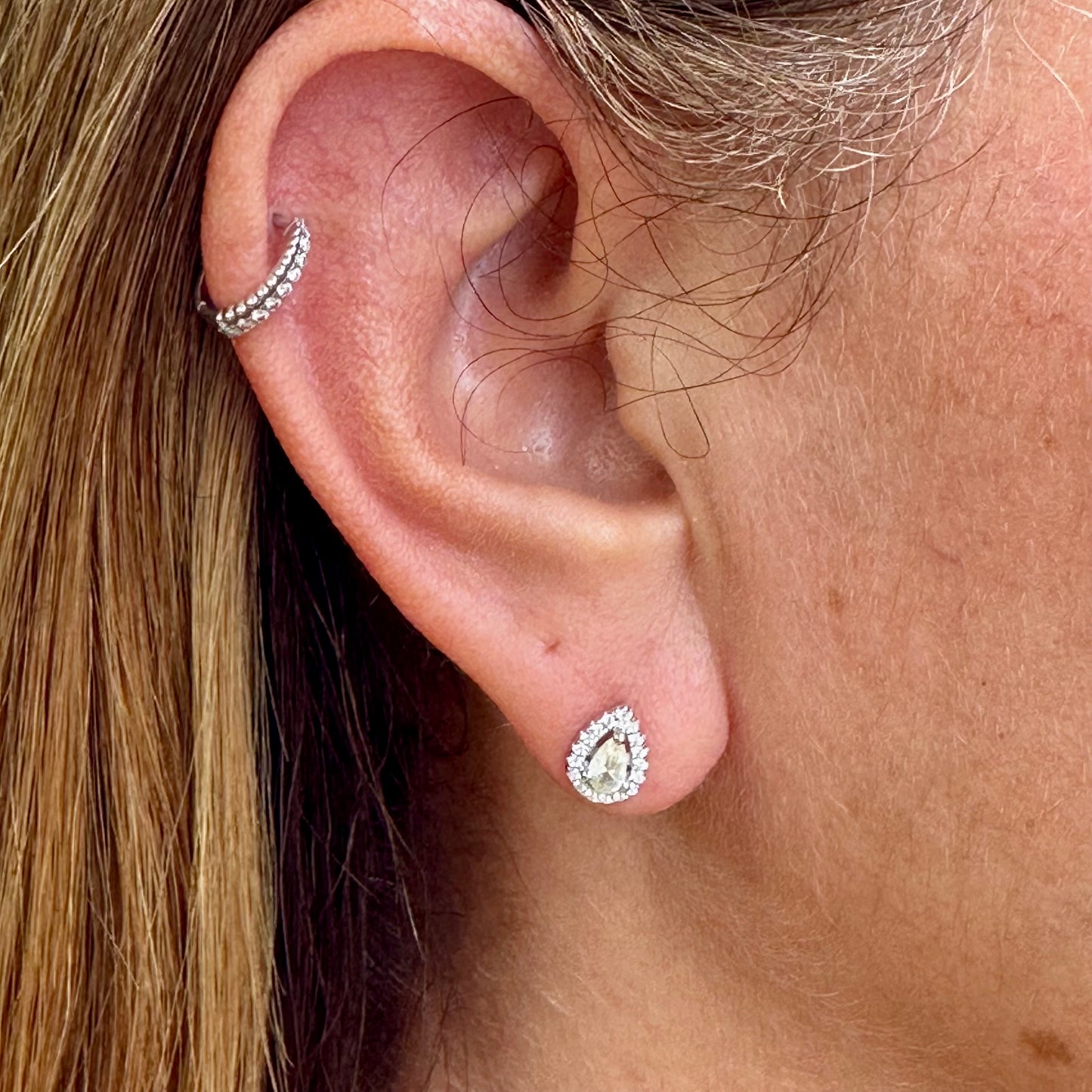 Yellow Drop Earrings in Sterling Silver 925