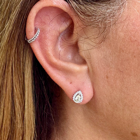 Yellow Drop Earrings in Sterling Silver 925