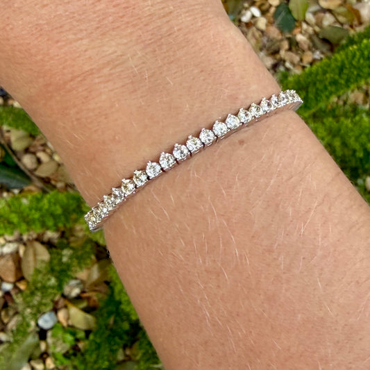 Tennis Bracelet Citrine in 18K White Gold Plated