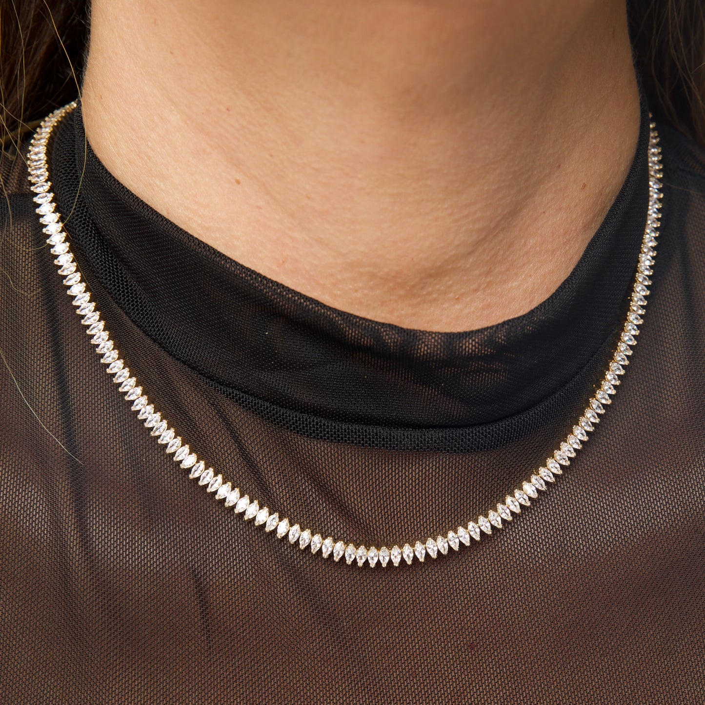 Baguette Necklace in 18K Gold Plated