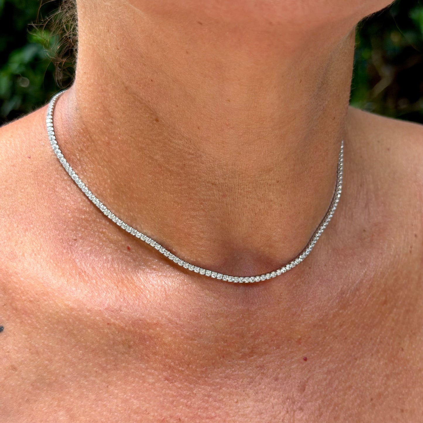 Adjustable Tennis Necklace in Sterling Silver 925