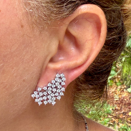 Zirconias Ear Cuff in 18K White Gold Plated