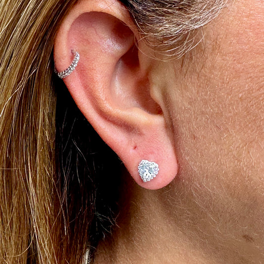 Heart Earrings in Sterling Silver 925
