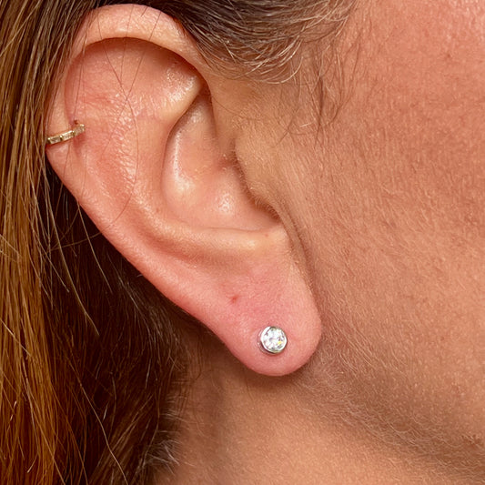 Cat Eye Earrings in Sterling Silver 925