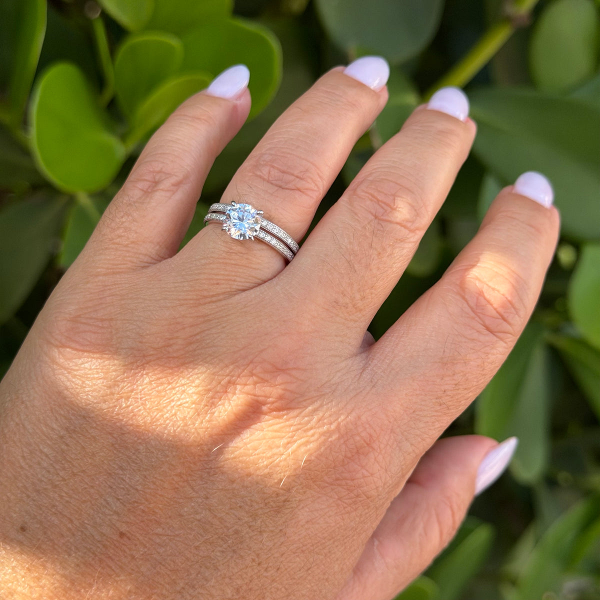 Double Solitaire Ring in Sterling Silver 925