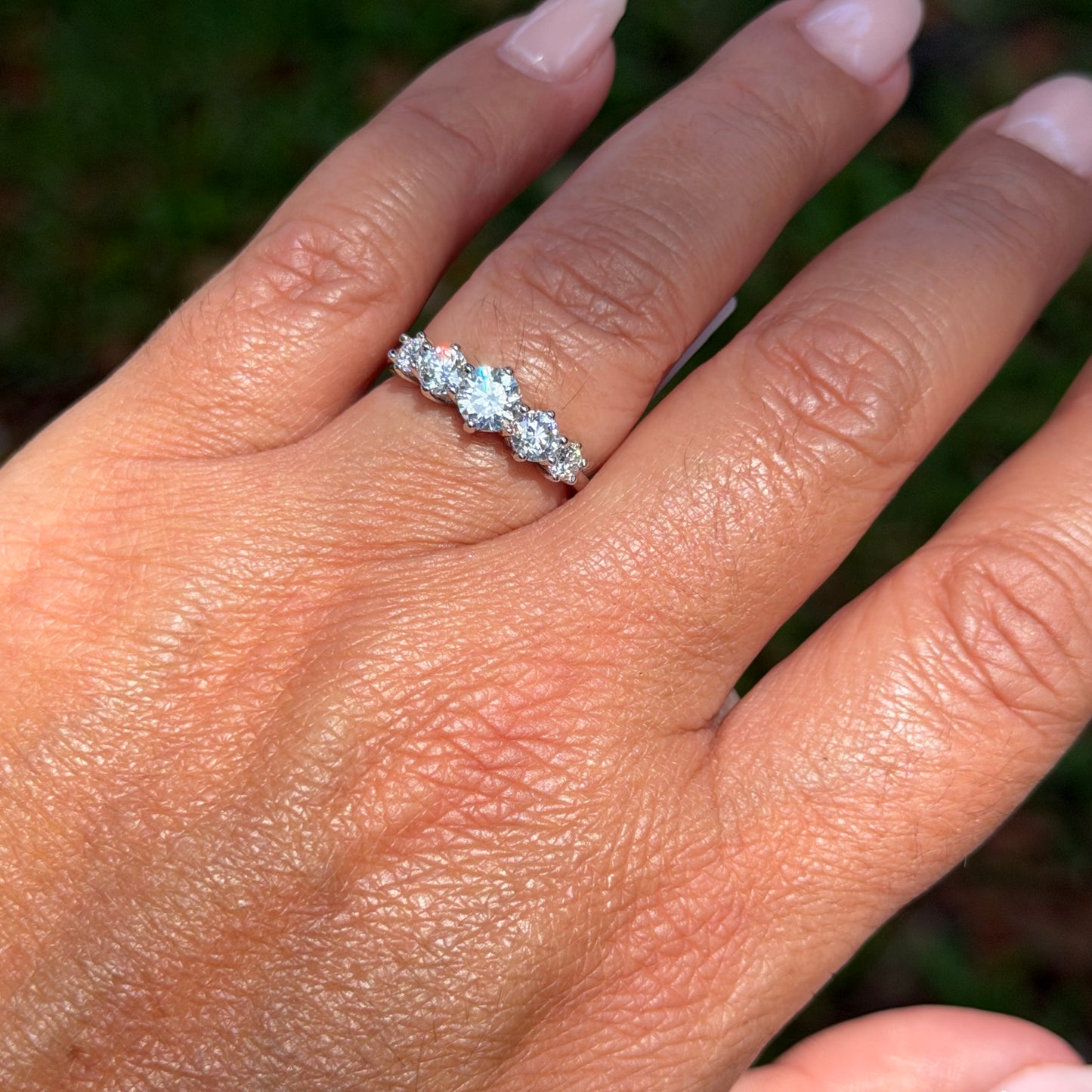 Moissanite Queen Ring in Sterling Silver 925