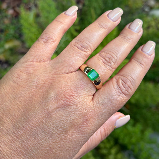 Fusion Emerald Ring in 18K Gold Plated