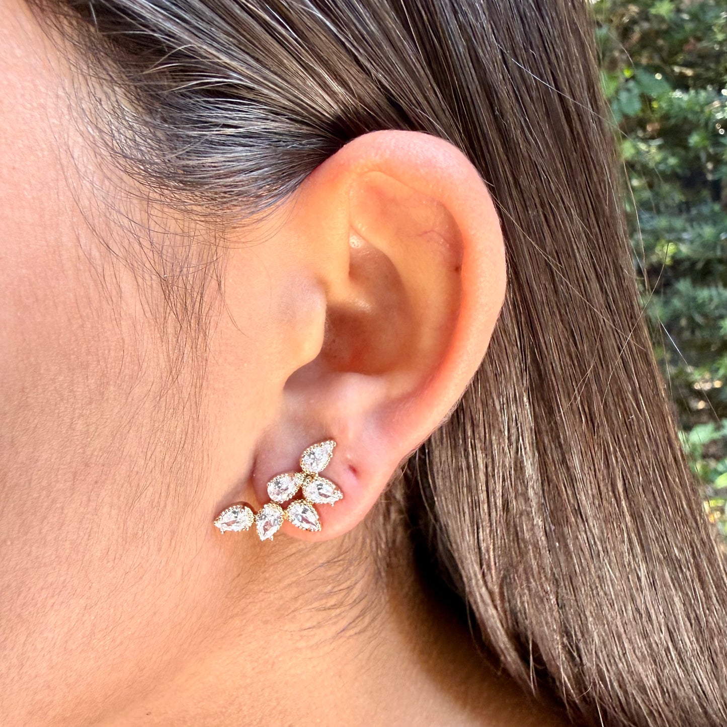 Six Drop Earrings in 18K Gold Plated