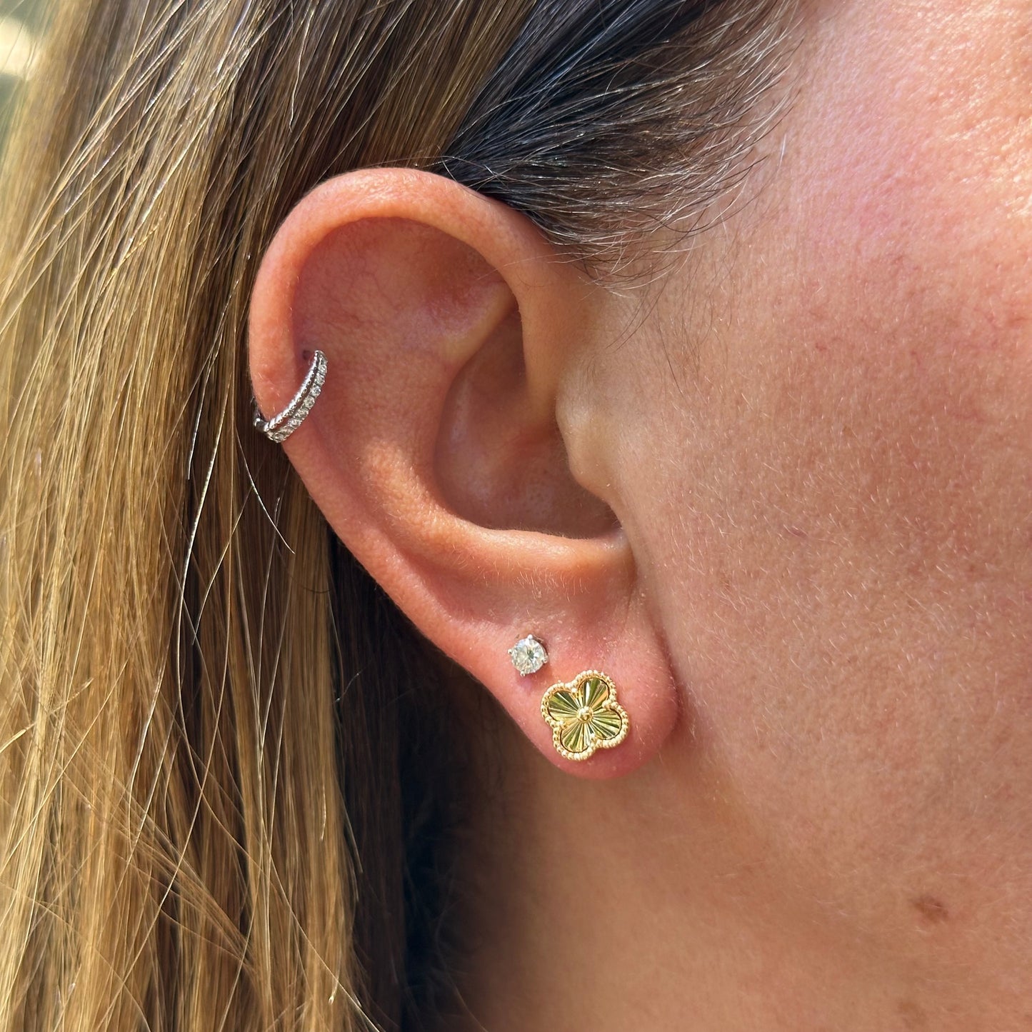 Flower Earrings in Sterling Silver 925