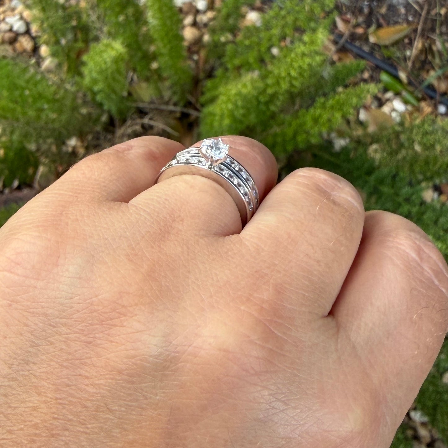 Double Ring in Sterling Silver 925