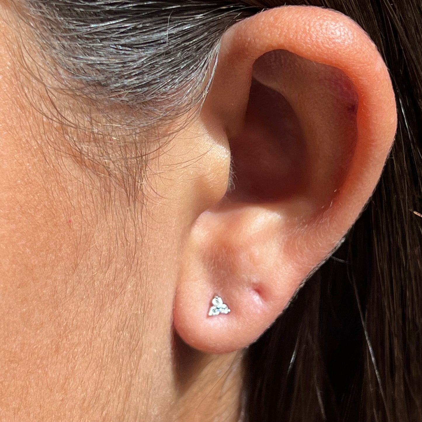 Moissanite Triangle Earrings in Sterling Silver 925