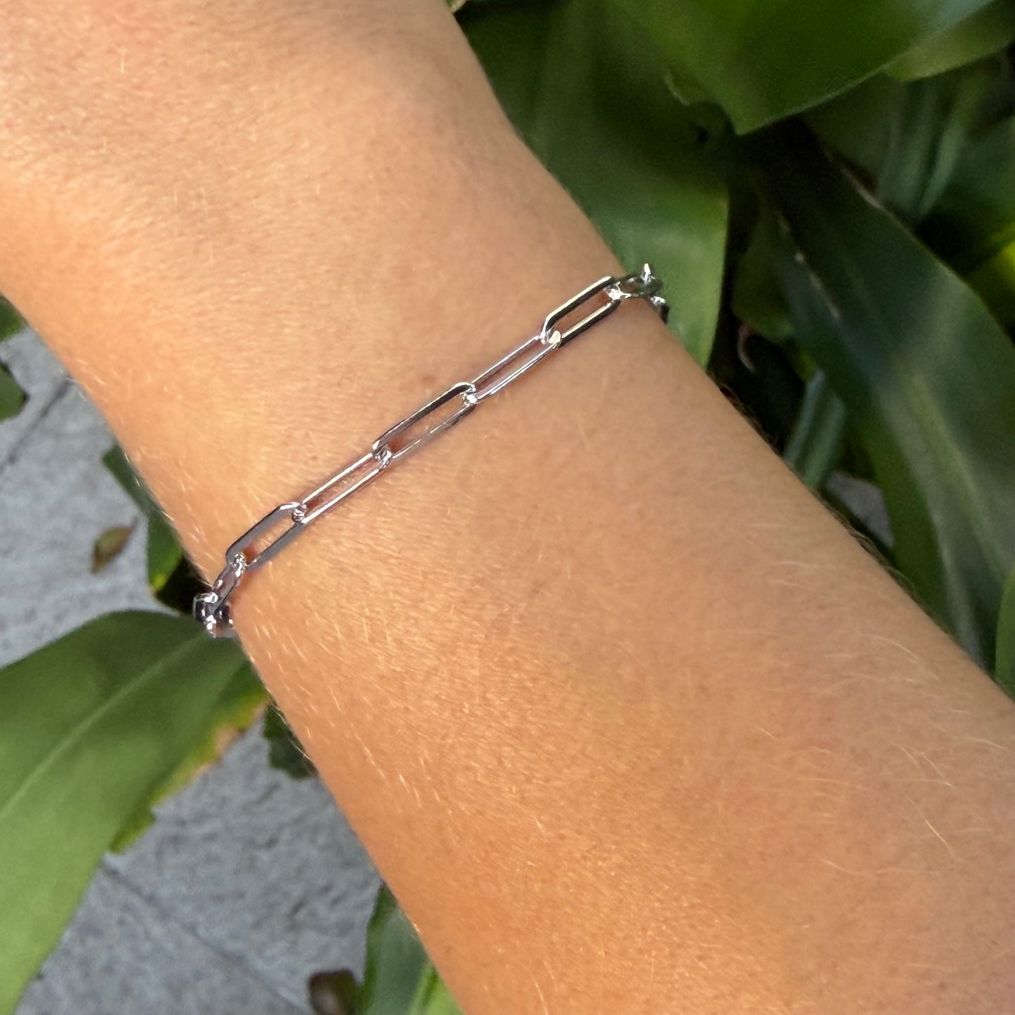 Paper Clip Bracelet in Sterling Silver 925