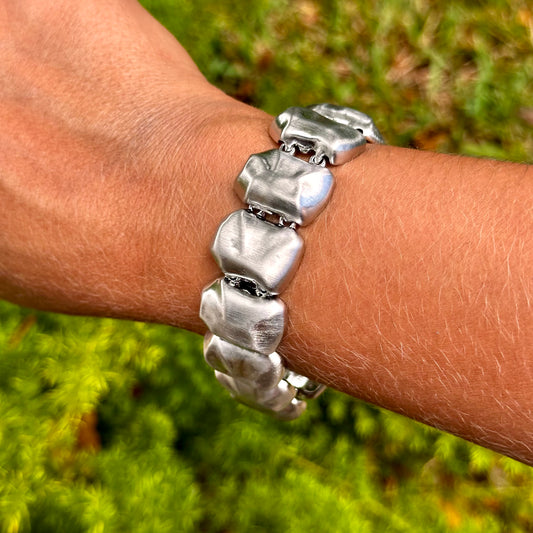 Rock Bracelet in 18K White Gold Plated