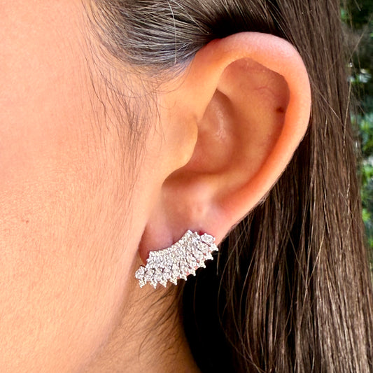 Zirconias Ear Cuff in 18K White Gold Plated